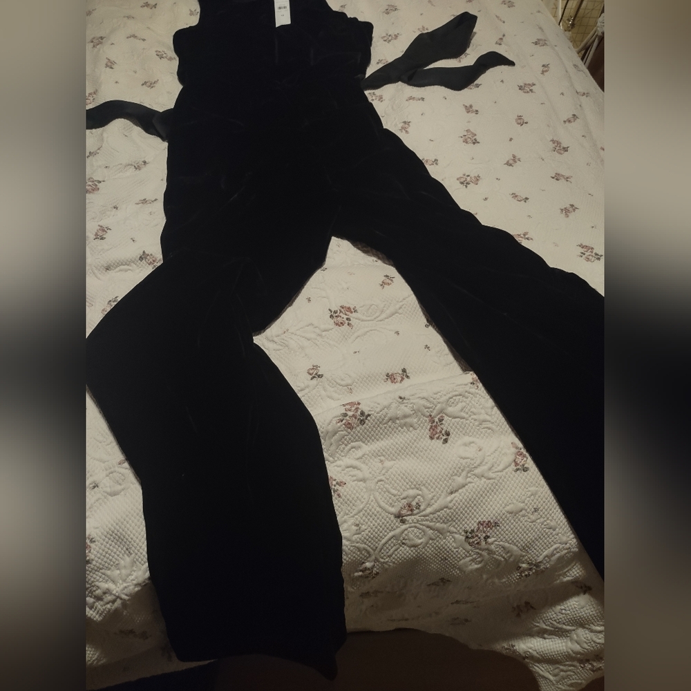 Ann Taylor Elegant Black Velvet Jumpsuit - Picture 7 of 10